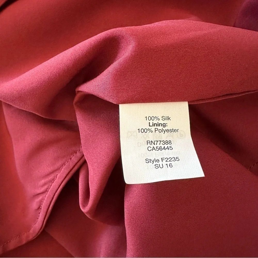 Madewell Silk One-Shoulder Burgundy Mini Dress Size 4 - Picture 10 of 13